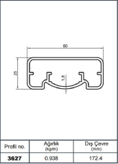 25*60 ÜST PROFİL PARL BRONZ AKP-3627/ 6 MT