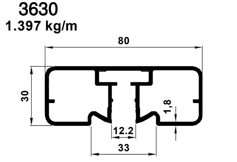30*80  ÜST PRF ORT KANALI PARL BRONZ AKP-3630/ 6 M