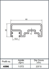 25*60 YAN KANALLI ÜST PR PARL BRONZ AKP-4096/ 6 MT