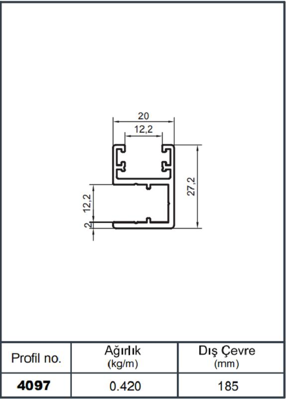 20*27 CAM KANAL ALT PRF PRLK BRONZ  AKP-4097/ 6 MT