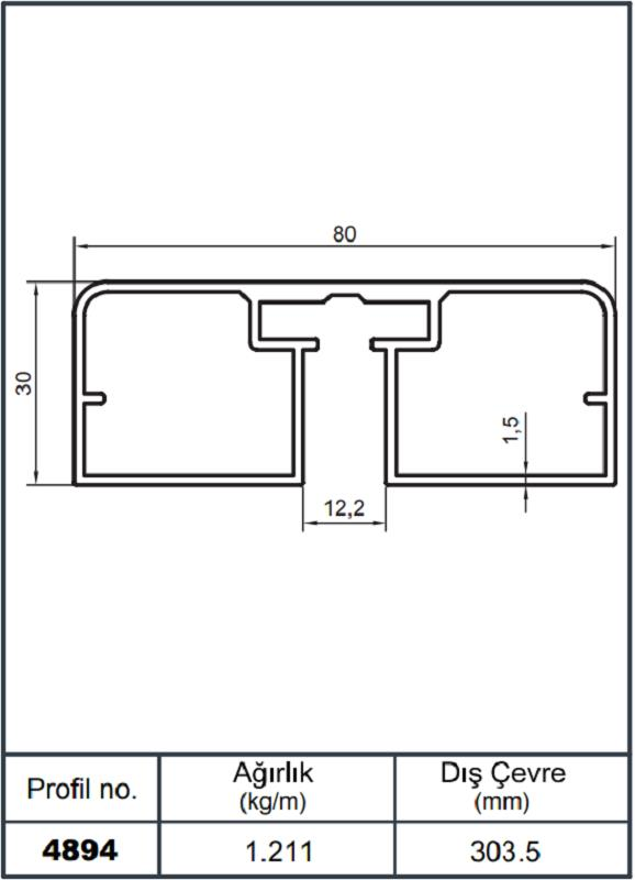 30*80  ÜST PR ORT KANALLI PARL BRONZ AKP-4894/ 6 M