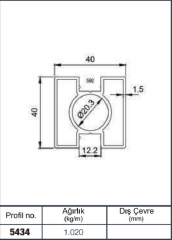 40*40 KARE DİKME ÇİFT KANAL PARL BRONZ AKP-5434/6M