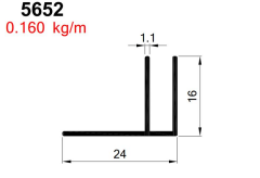 KOMPOZİT F PROFİLİ  SİYAH AKP-5652 / 6 MT