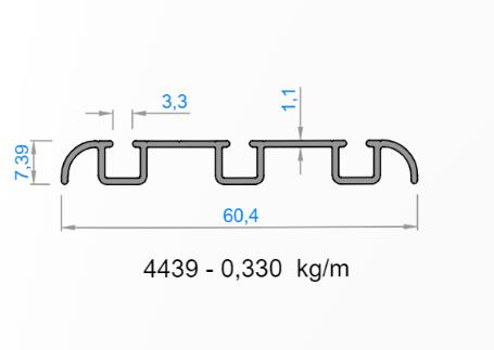 3 LÜ SÜRME EŞİKSİZ RAY ELOKSAL OKY-4439/ 6,50 MT