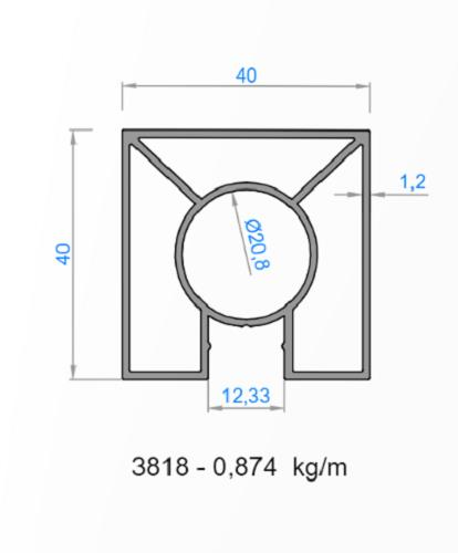 40*40 DİKME TEK KANALLI PARLAK  OKY-3818 /6 MT
