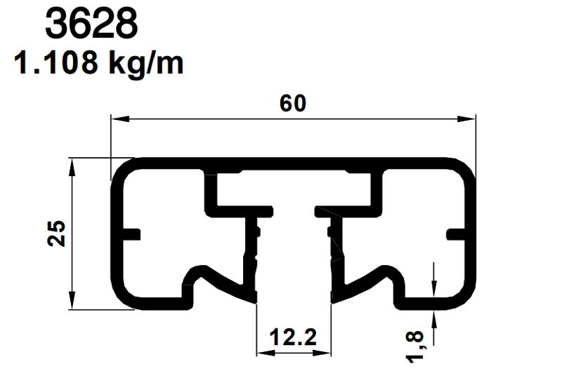 25*60 KÜP PR ORT KANAL  7 MT ANTRASİT GRİ AKP-3628
