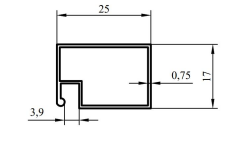YVZ-7024 /17*25 SİNEKLİK PROFİLİ SİYAH  / 6 MT