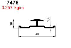 KOMPOZİT H  PROFİLİ HAVUZLU SİYAH  AKP-7476 / 6 MT