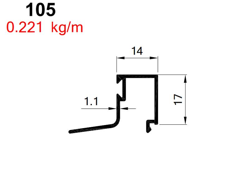 AKP-105 ALDOKS ISICAM ÇITASI ANTRASİT GRİ  / 6 MT