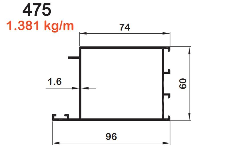 C60 SÜPER GENİŞ KAPI ELOKSAL AKP-475
