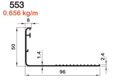 ALÜMİNYUM  PERVAZ PR ELOKSAL AKP-553  / 6 MT
