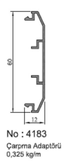C60  KAPAMA PROFİLİ ANTRASİT GRİ / 6 MT