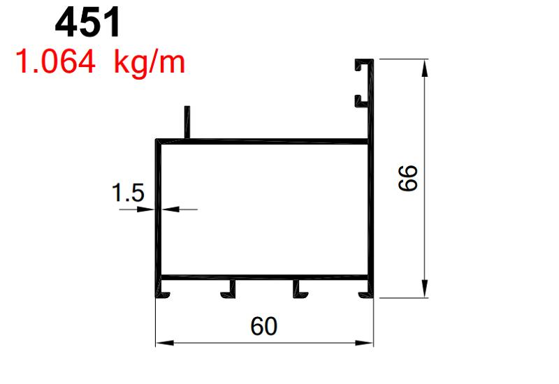 C60 KAPI KANAT 1,6 MM SİYAH AKP-451  / 6 MT