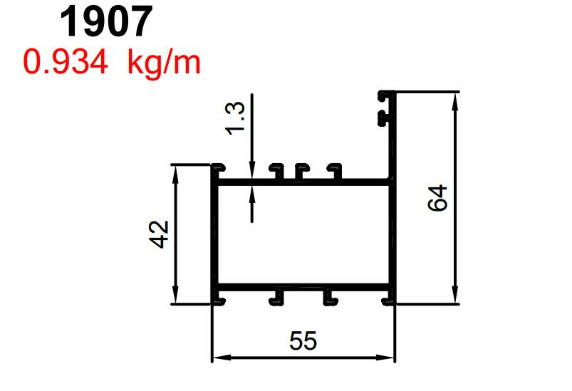 C55  KASA PROFİLİ P01 BRONZ AKP-451  / 6 MT