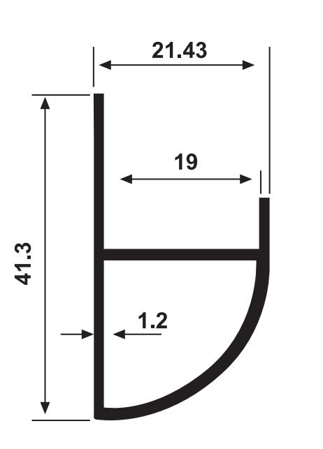 18 MM MOBİLYA OVAL BİTİM PROFİLİ  ELOKSAL / 6 MT