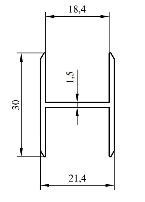 18 MM  H HAŞ  PROFİLİ  ELOKSAL  / 6 MT