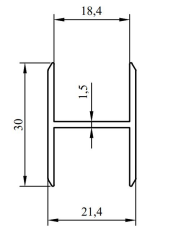 18 MM  H HAŞ  PROFİLİ  ELOKSAL  / 6 MT