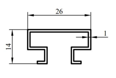 MOBİLYA RAF PROFİLİ  ELOKSAL / 6 MT