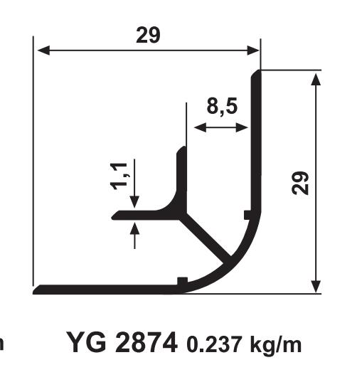 8 MM  MOBİLYA OVAL KÖŞE PROFİLİ  ELOKSAL / 6 MT
