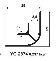 8 MM  MOBİLYA OVAL KÖŞE PROFİLİ  ELOKSAL / 6 MT