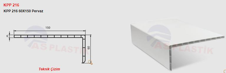 PVC PERVAZ  BEYAZ  60 * 150 MM / 2 MT BOYUNDA